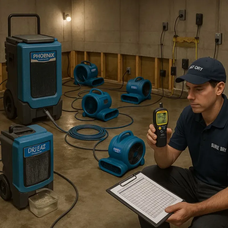 Structural Drying and Dehumidification process in Citrus City, TX
